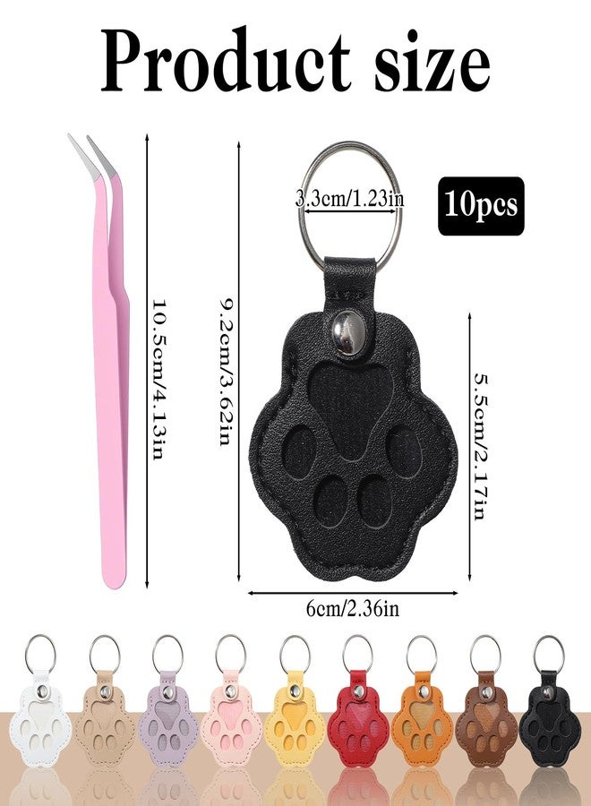 guduling 10pcs Pet Fur Keychain, Dog Hair Keepsake Keychain with Tweezers, Pet Hair Keepsake Fur Locket Key Chain, Dog Hair Memorial, Paw Key Chain for Collecting Cat And Dogs Hair - Image 3